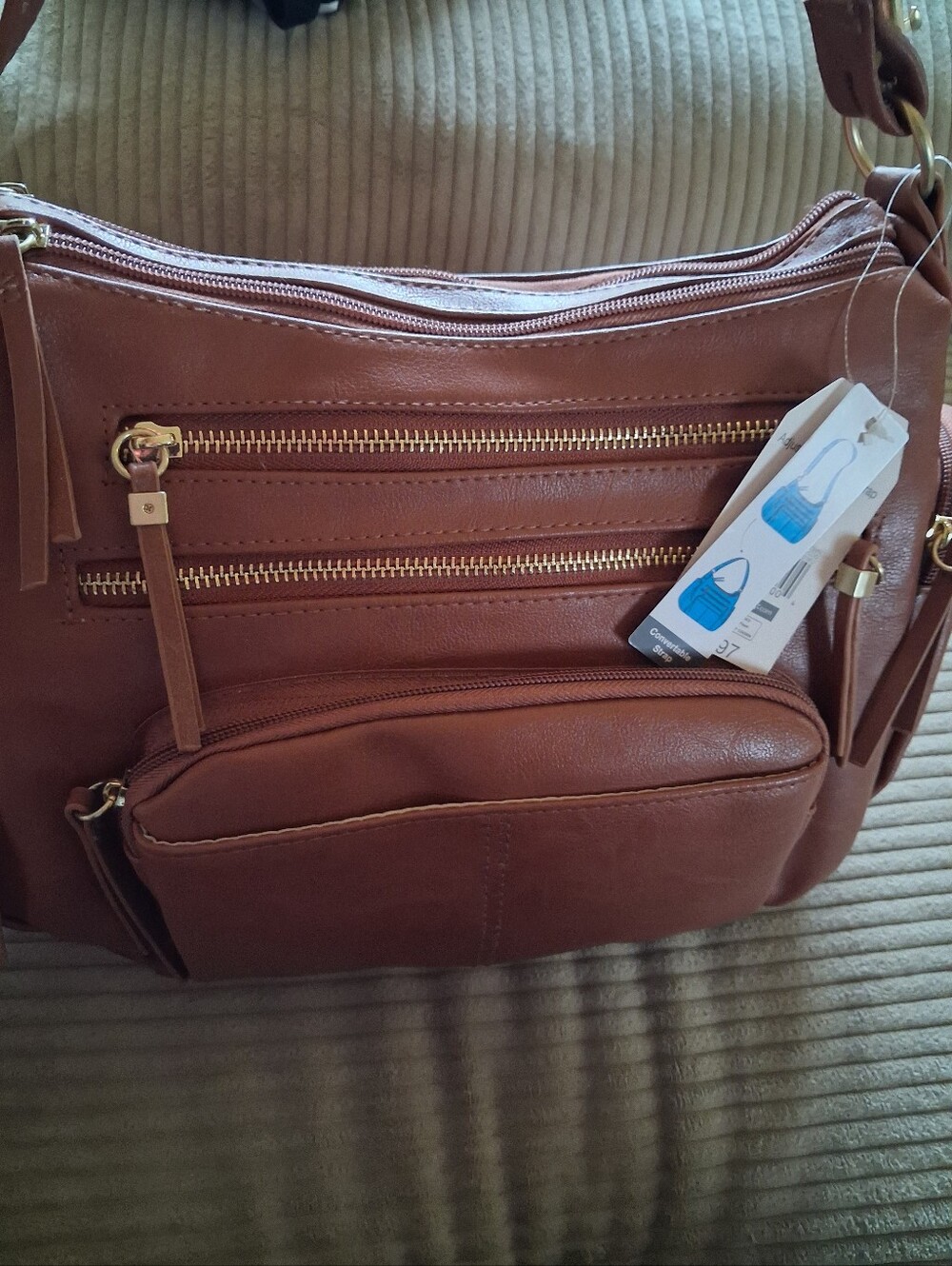 Brown Women’s Crossbody Bag with Gold Hardware
